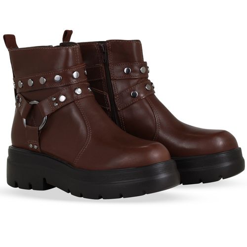 Bota Coturno Couro Atanado Napoli Wood