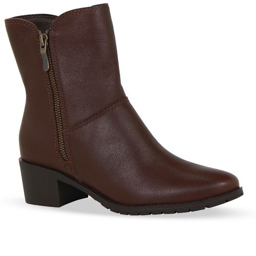 Bota Cano Baixo Couro Burnish Wood