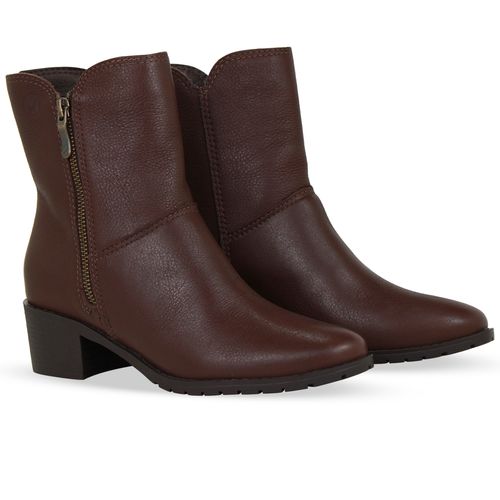 Bota Cano Baixo Couro Burnish Wood