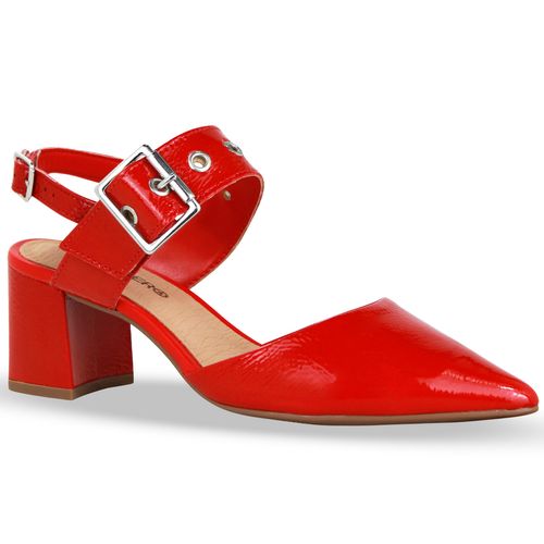 Sapato Scarpin Couro Verniz Show Vermelho