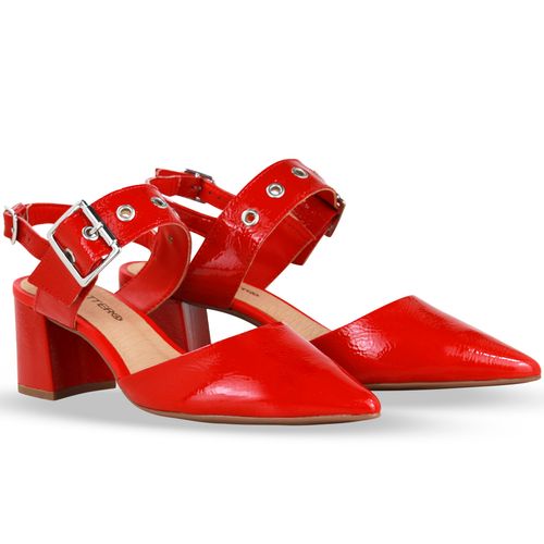 Sapato Scarpin Couro Verniz Show Vermelho