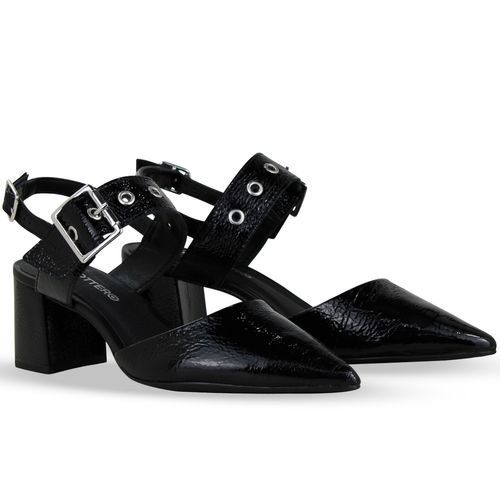 Sapato Scarpin Couro Verniz Show Preto