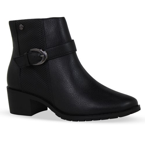 Bota Cano Baixo Couro Burnish Preto