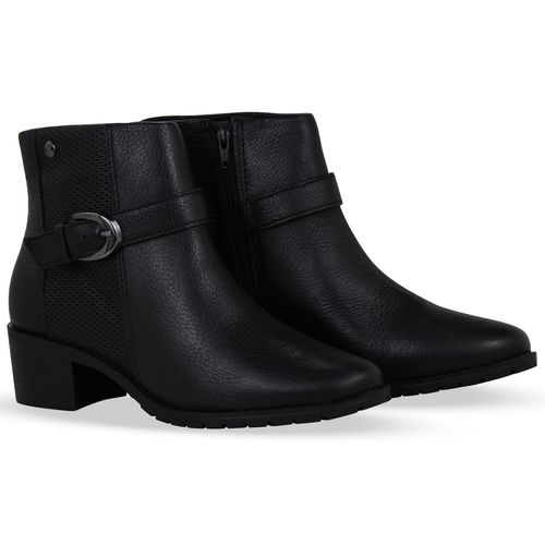 Bota Cano Baixo Couro Burnish Preto