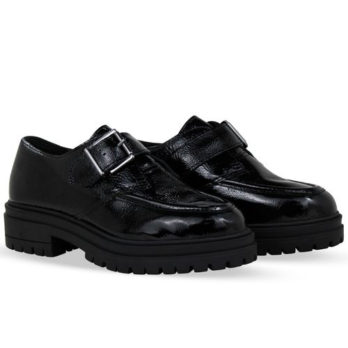 Sapato Mocassim Couro Verniz Show Preto