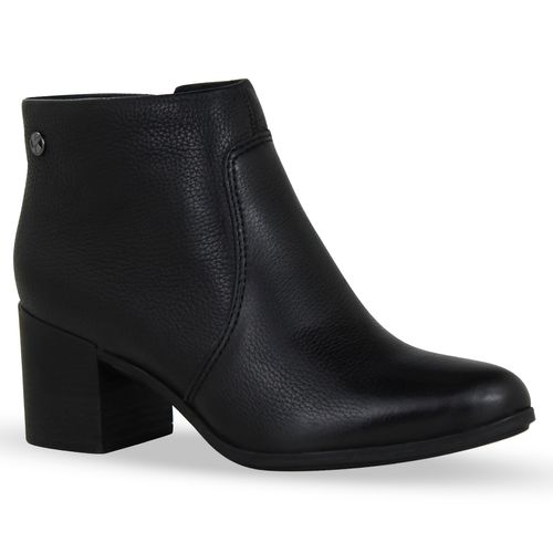 Bota Cano Baixo Couro Burnish Preto