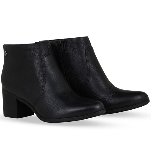 Bota Cano Baixo Couro Burnish Preto