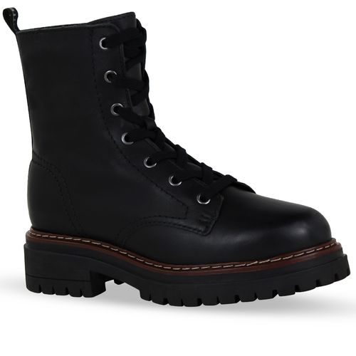 Bota Coturno Couro Atanado Napoli Preto