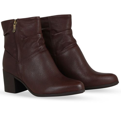 Bota Cano Baixo Couro Burnish Wood