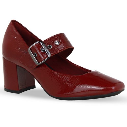 Sapato Couro Verniz Show Burgundy