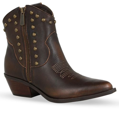 Bota Western Couro Marrom