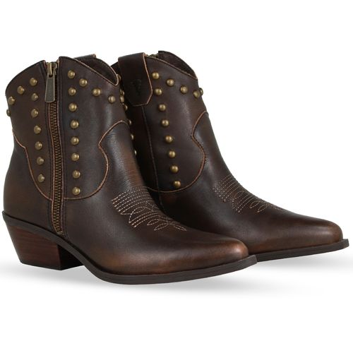 Bota Western Couro Marrom