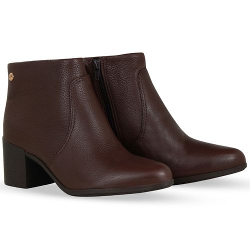 Bota Cano Baixo Couro Burnish Wood