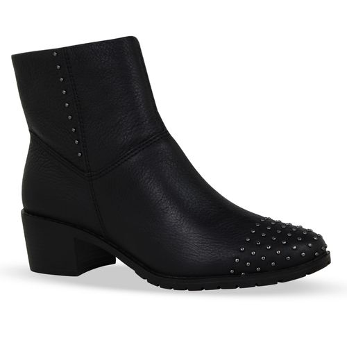 Bota Cano Baixo Couro Burnish Preto