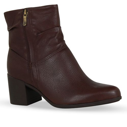 Bota Cano Baixo Couro Burnish Wood