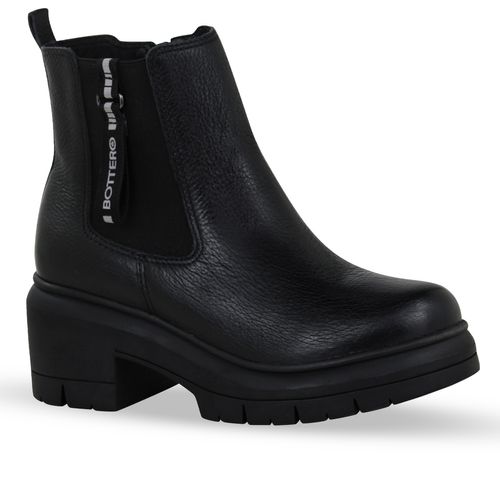 Bota Coturno Couro Burnish Preto