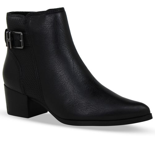 Bota Cano Baixo Couro Burnish Preto