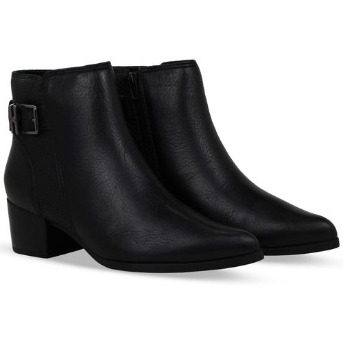 Bota Cano Baixo Couro Burnish Preto