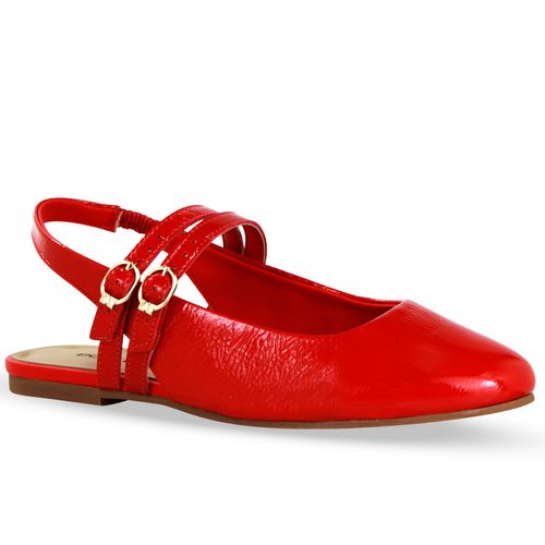 Sapatilha Couro Verniz Show Vermelho