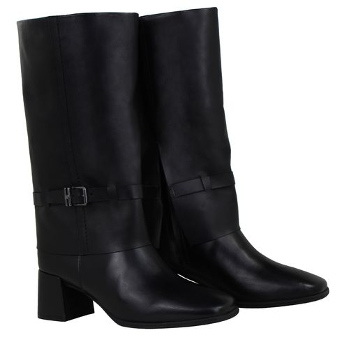 Bota Cano Baixo Couro Atanado Napoli Preto