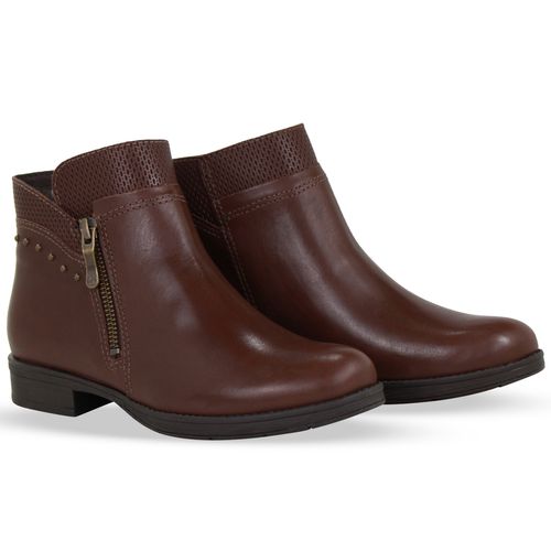 Bota Cano Baixo Couro Atanado Napoli Wood