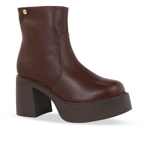 Bota Cano Baixo Couro Burnish Wood