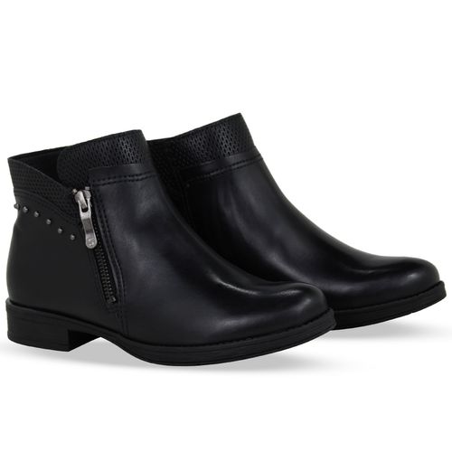 Bota Cano Baixo Couro Atanado Napoli Preto