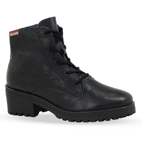 Bota Coturno Couro Burnish Preto