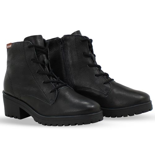 Bota Coturno Couro Burnish Preto
