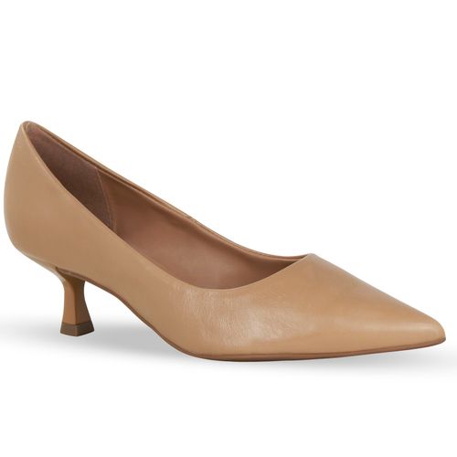 Sapato Scarpin Couro Atenas Bege
