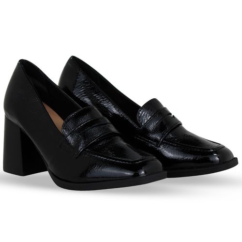 Sapato Couro Verniz Show Preto