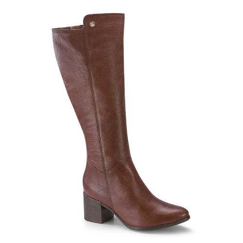 Bota Cano Longo Couro Burnish Wood