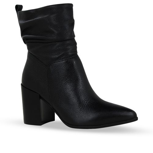 Bota Cano Baixo Couro Burnish Preto