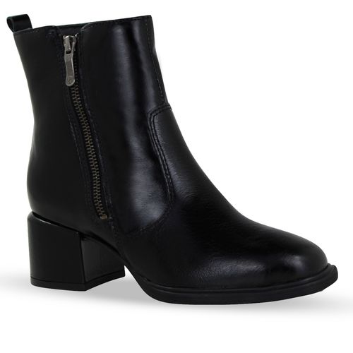 Bota Cano Baixo Couro Atenas Preto
