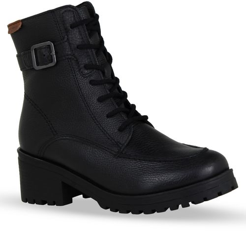 Bota Coturno Couro Burnish Preto