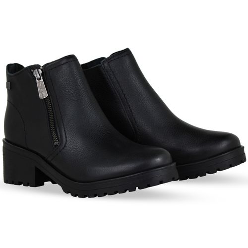 Bota Coturno Couro Burnish Preto