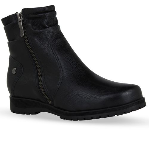 Bota Cano Baixo Couro Burnish Preto