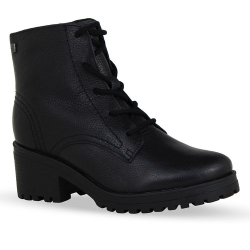 Bota Coturno Couro Burnish Preto
