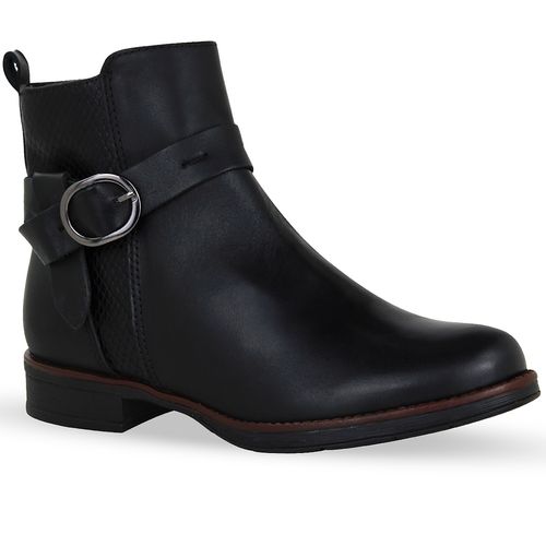 Bota Cano Baixo Couro Atanado Napoli Preto