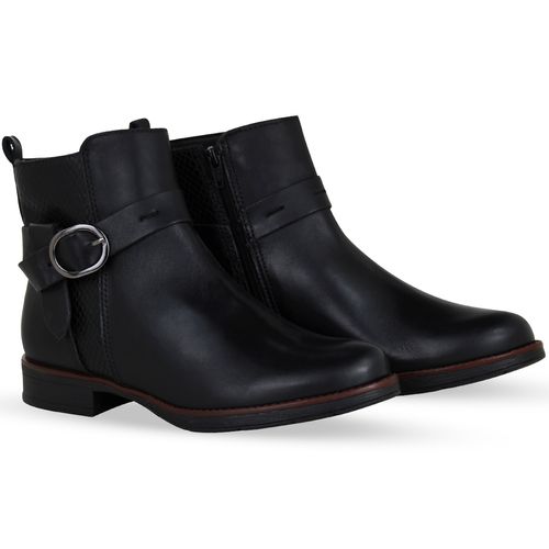 Bota Cano Baixo Couro Atanado Napoli Preto