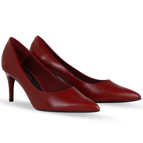 Sapato Scarpin Couro Atenas Burgundy