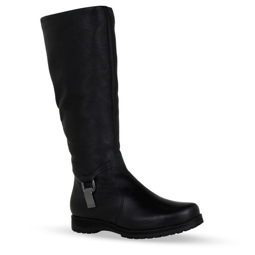 Bota Cano Longo Couro Burnish Preto