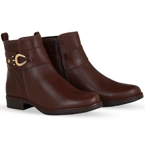 Bota Cano Baixo Couro Atanado Napoli Wood