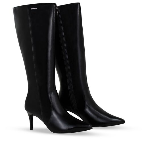 Bota Cano Longo Couro Atenas Preto