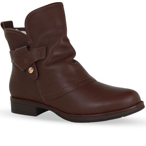 Bota Cano Baixo Couro Burnish Wood