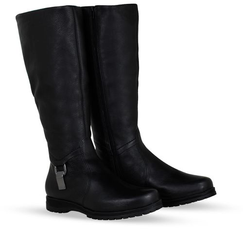Bota Cano Longo Couro Burnish Preto