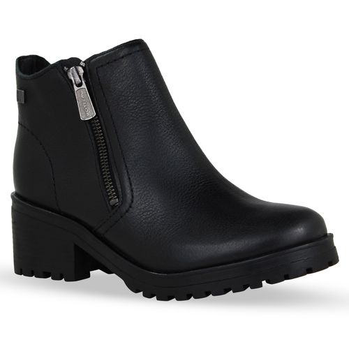 Bota Coturno Couro Burnish Preto