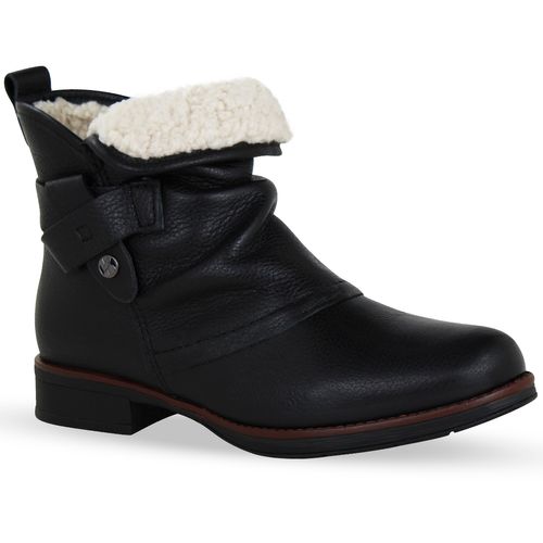 Bota Cano Baixo Couro Burnish Preto