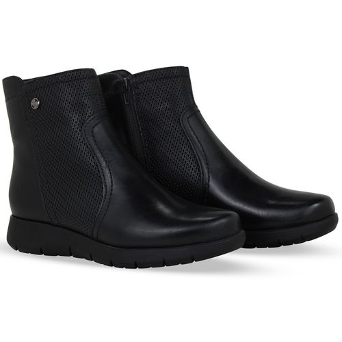 Bota Cano Baixo Couro Atanado Napoli Preto