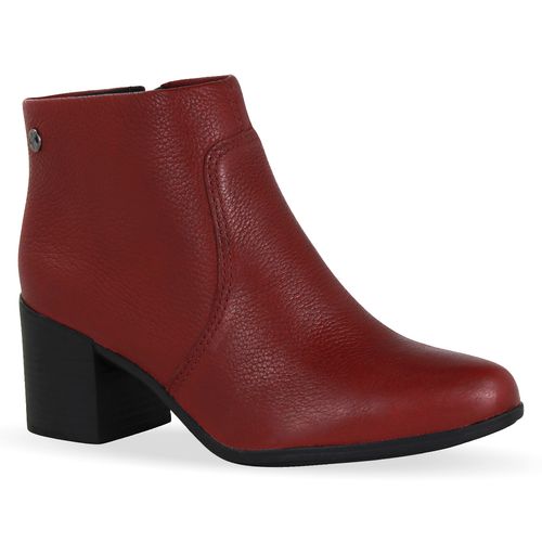 Bota Cano Baixo Couro Burnish Burgundy